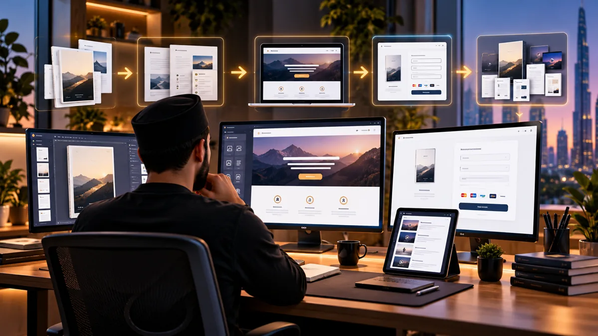 Création de produit digital, homme vu de dos